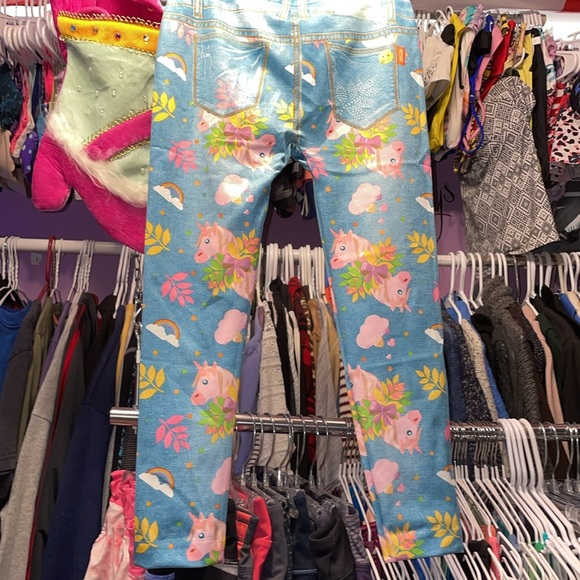 EMOJI kids printed leggings like new size 6 - Picture 5 of 6